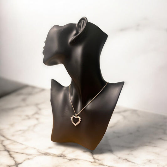 CRYSTAL TRAPEZOID BIG HEART NECKLACE