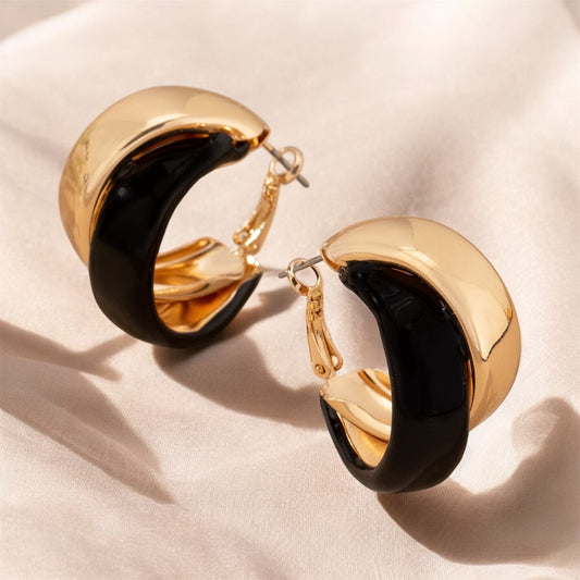 Puffy Hoop enamel earrings